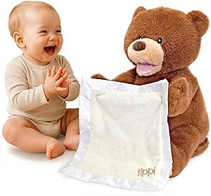 Peek a Boo Teddy Bear Toy - Interactive Talking Teddy With Comforter - For Newborn Baby Boys or Girls - Soft Toy Peekaboo Bear For Babies 0-12 Months +